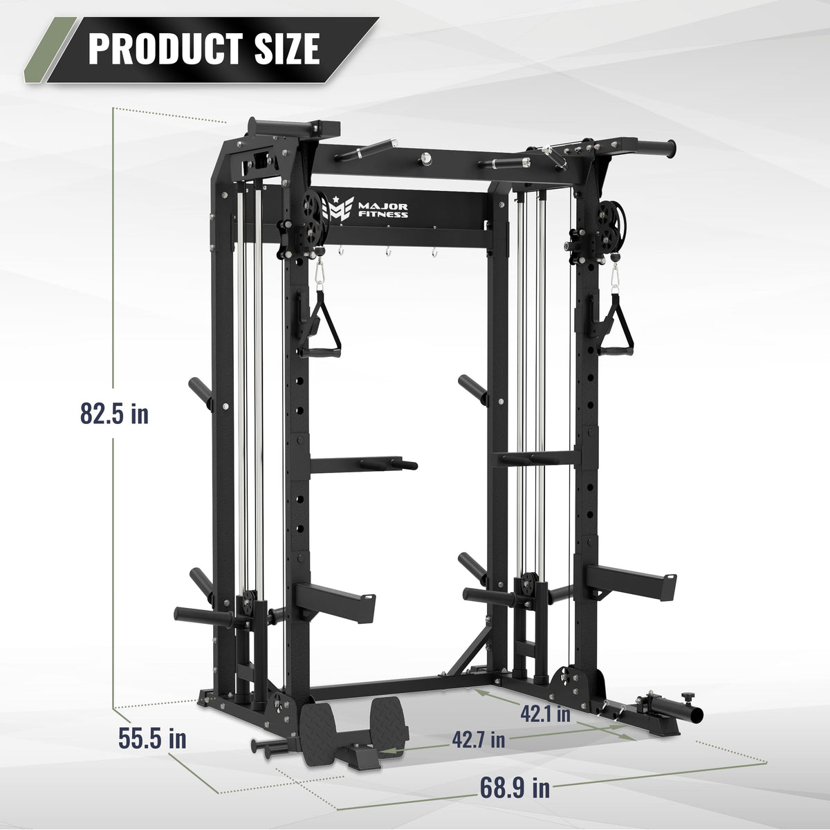 MAJOR FITNESS F22 Power Rack with Dual Pulley System