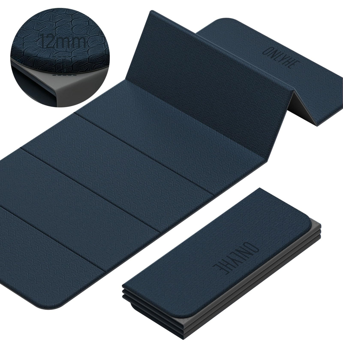 12mm Foldable Yoga & Pilates Exercise Mat – 71 x 24 in