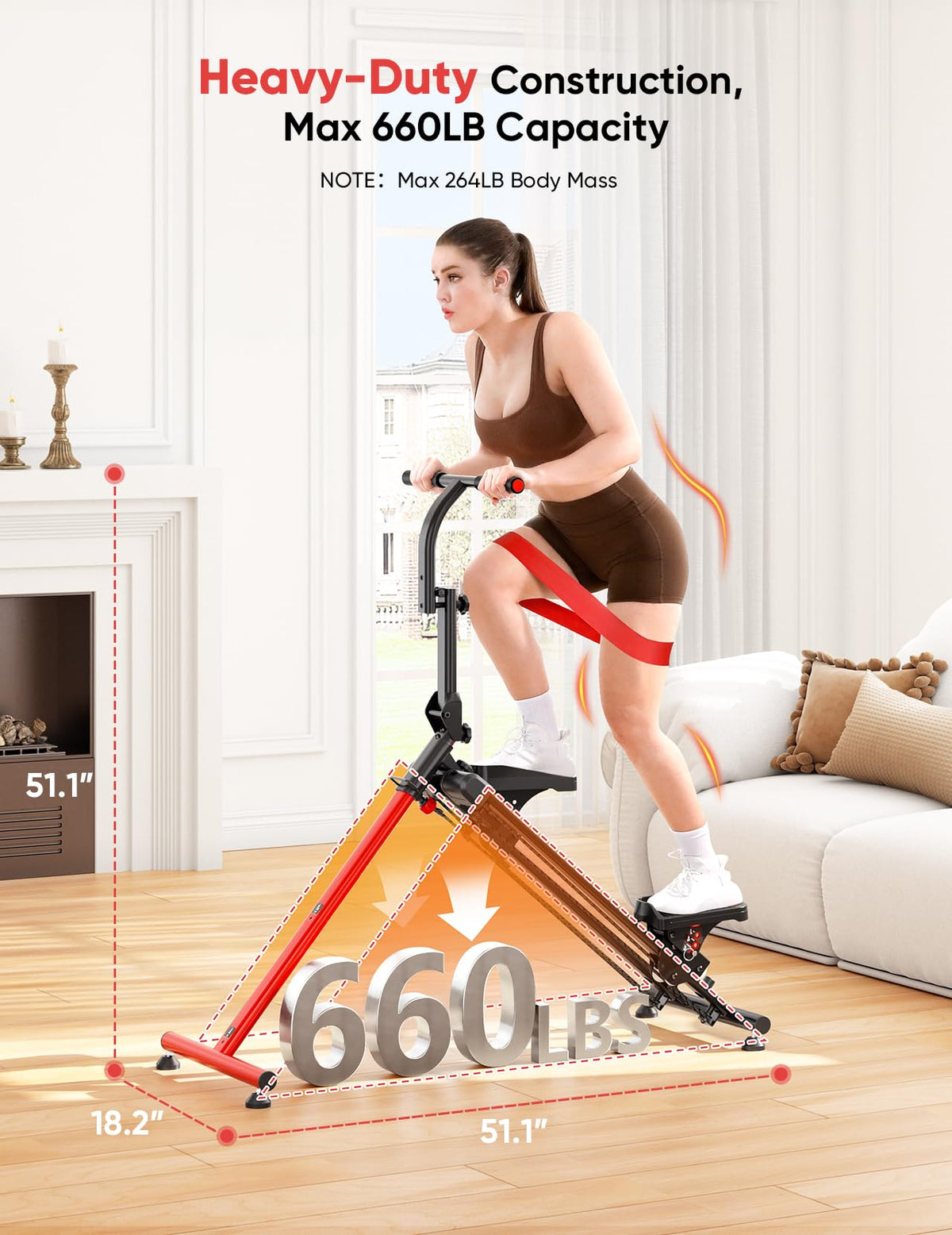 YOLEO 3-Mode Adjustable Resistance Folding Stair Stepper