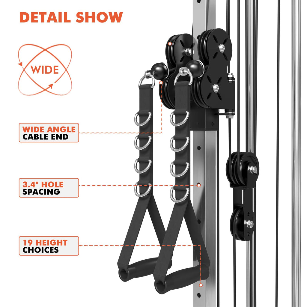 Mikolo Wall-Mount Cable Station with Dual Pulley System