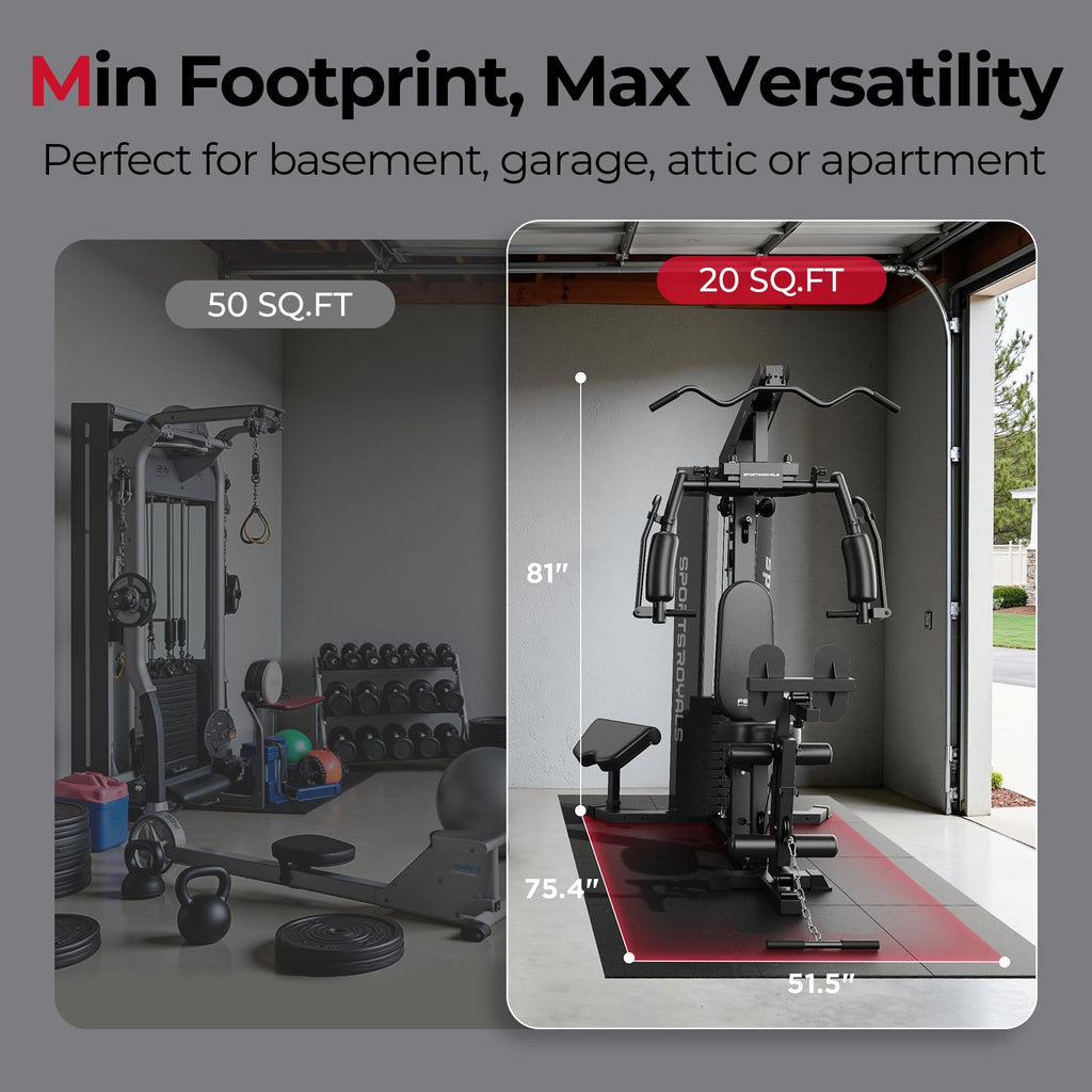 SPORTSROYALS Multifunctional Home Gym with Leg Press