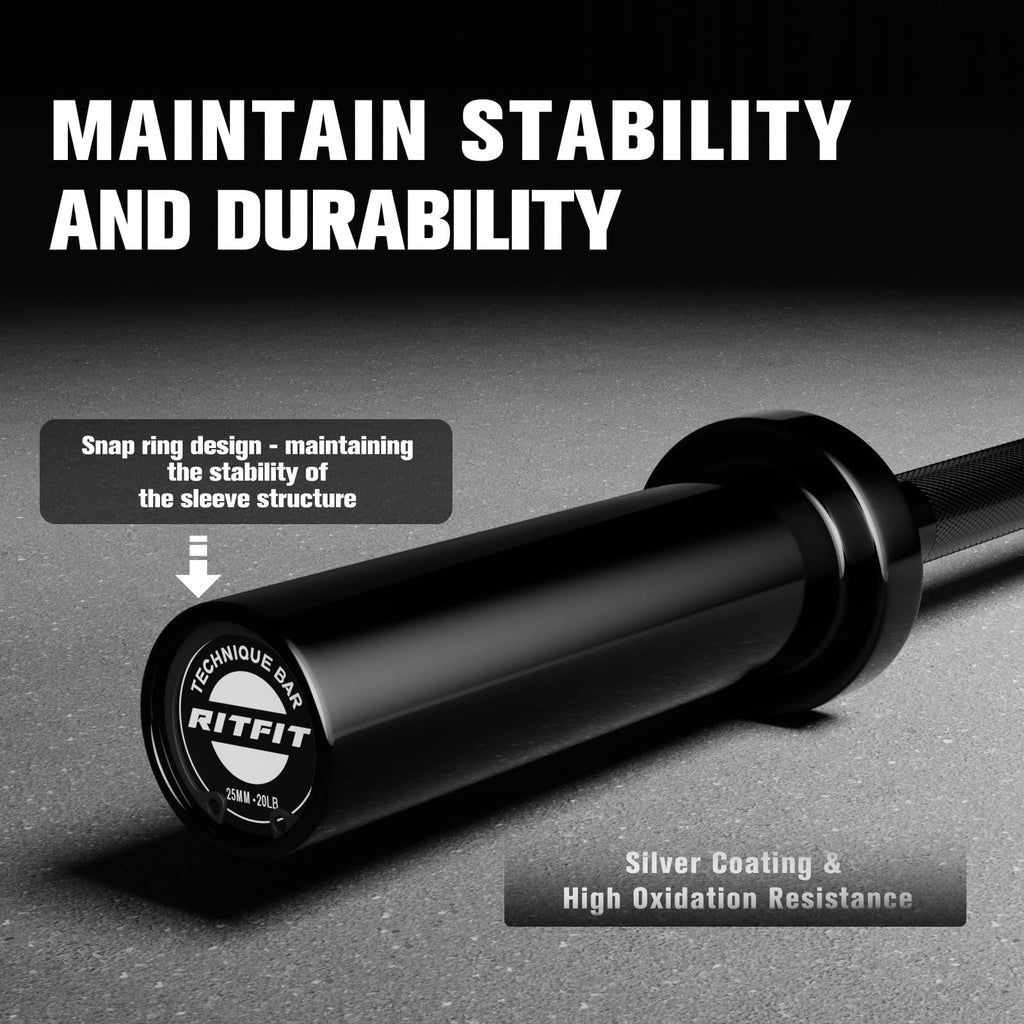 RitFit Olympic Barbell Weight Set with Plates 55–115 lb