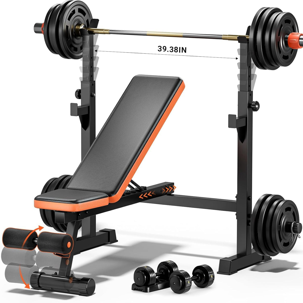 Fostoy Olympic Weight Bench with Lat Pulldown & Squat Rack