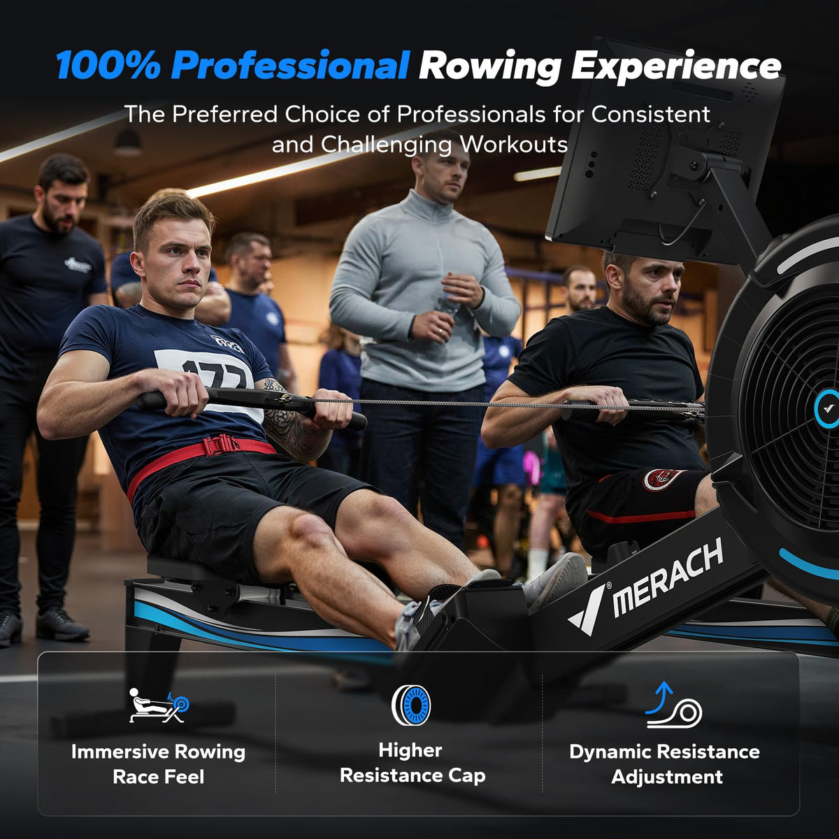 MERACH R50 Pro & R60N Indoor Rowing Machine with Backlit Monitor