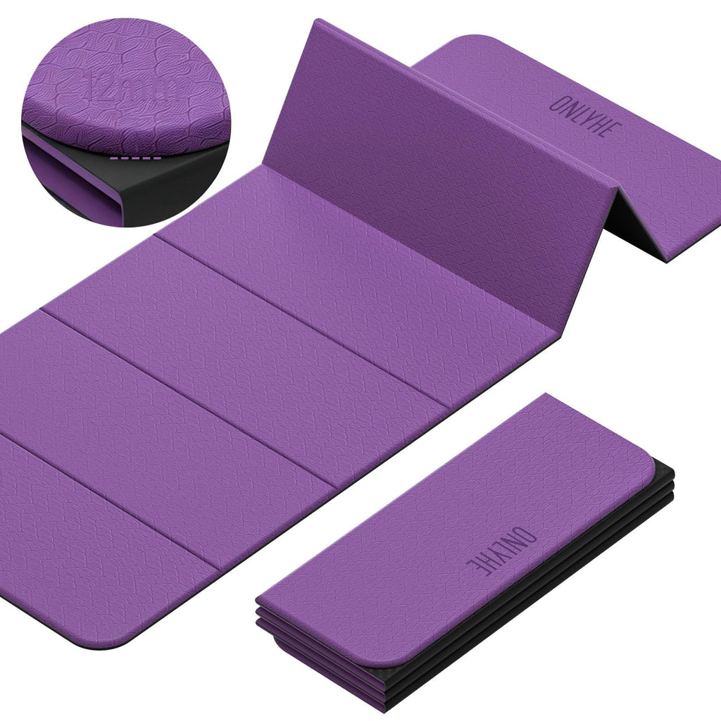 12mm Foldable Yoga & Pilates Exercise Mat – 71 x 24 in