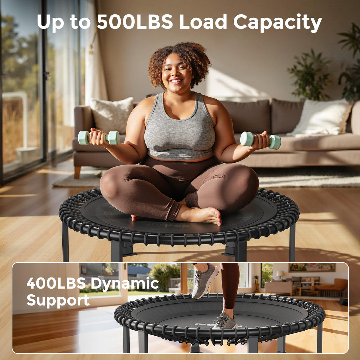 BCAN BT4 Soft Land Pro Rebounder Trampoline with Handle