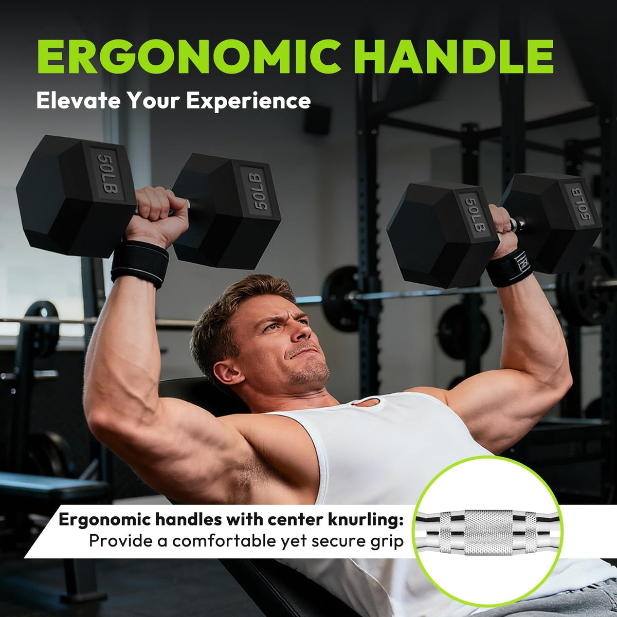 HANDBODE Hex Dumbbell Set 30–570 lb for Strength Training