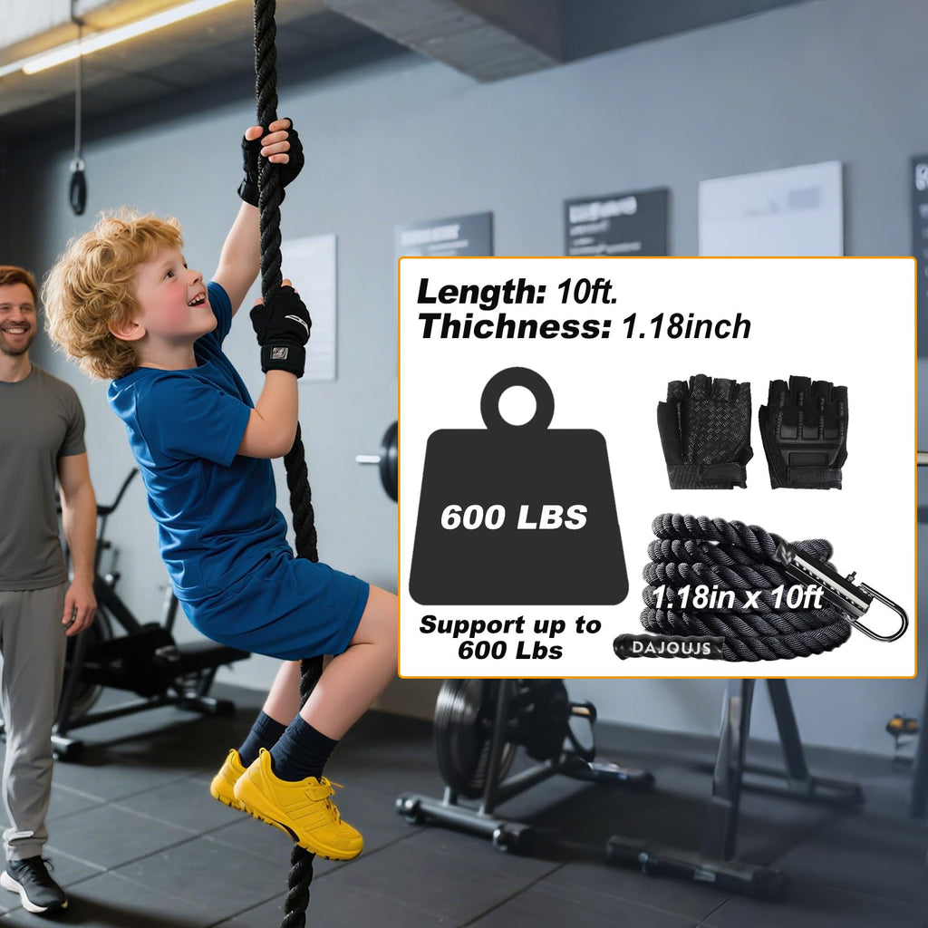 1.5-Inch Heavy-Duty Climbing Rope for Strength Training