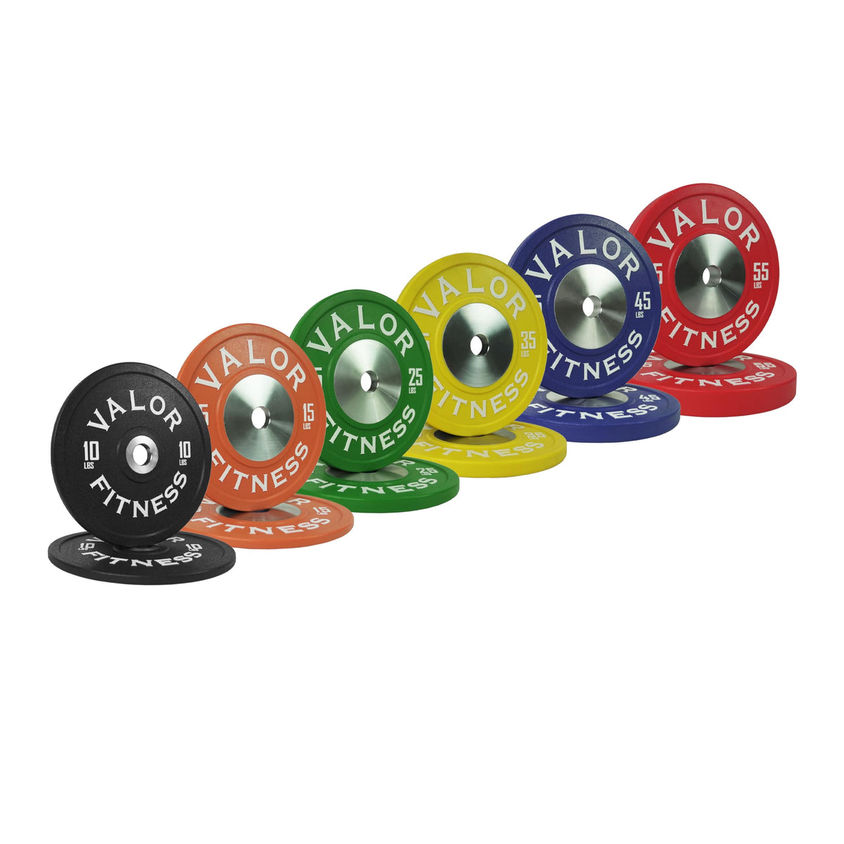 Valor Fitness 370 lb Competition Urethane Bumper Plate Set