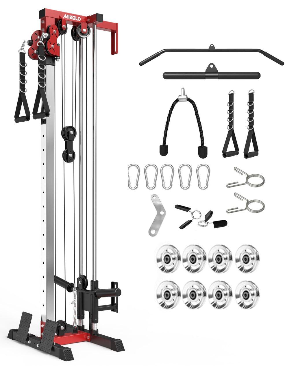 Mikolo Wall-Mount Cable Station with Dual Pulley System