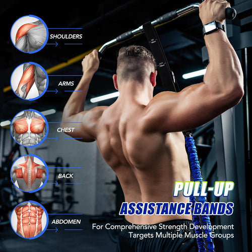 ALongSong Adjustable Pull-Up Assist Bands with Foot Pedal