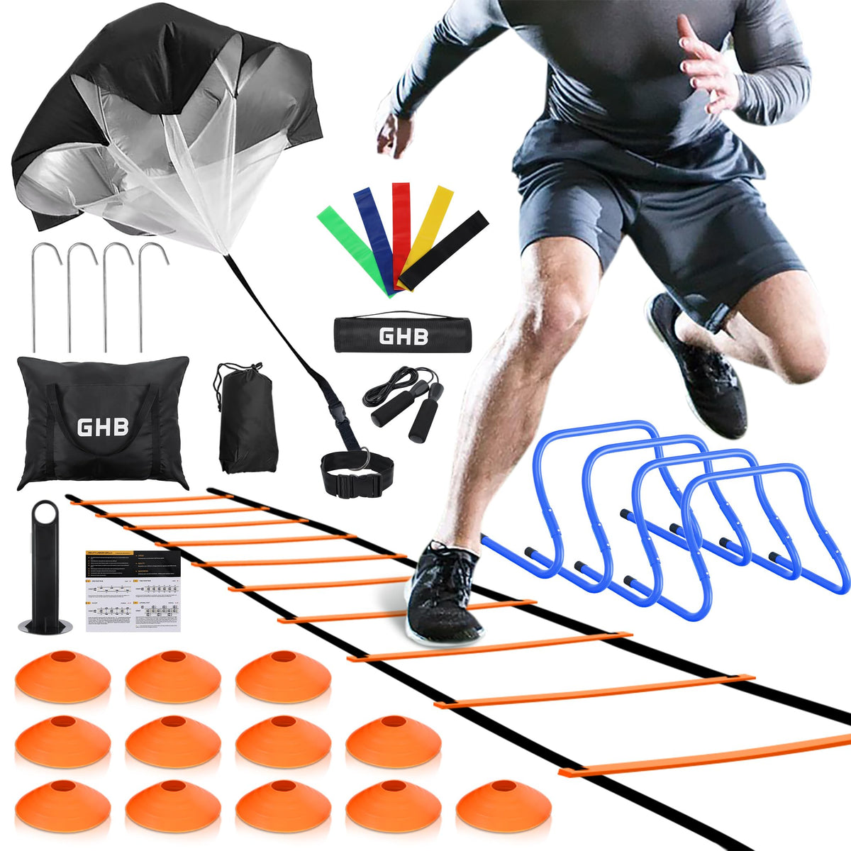 GHB Agility Ladder Football Training Equipment Set