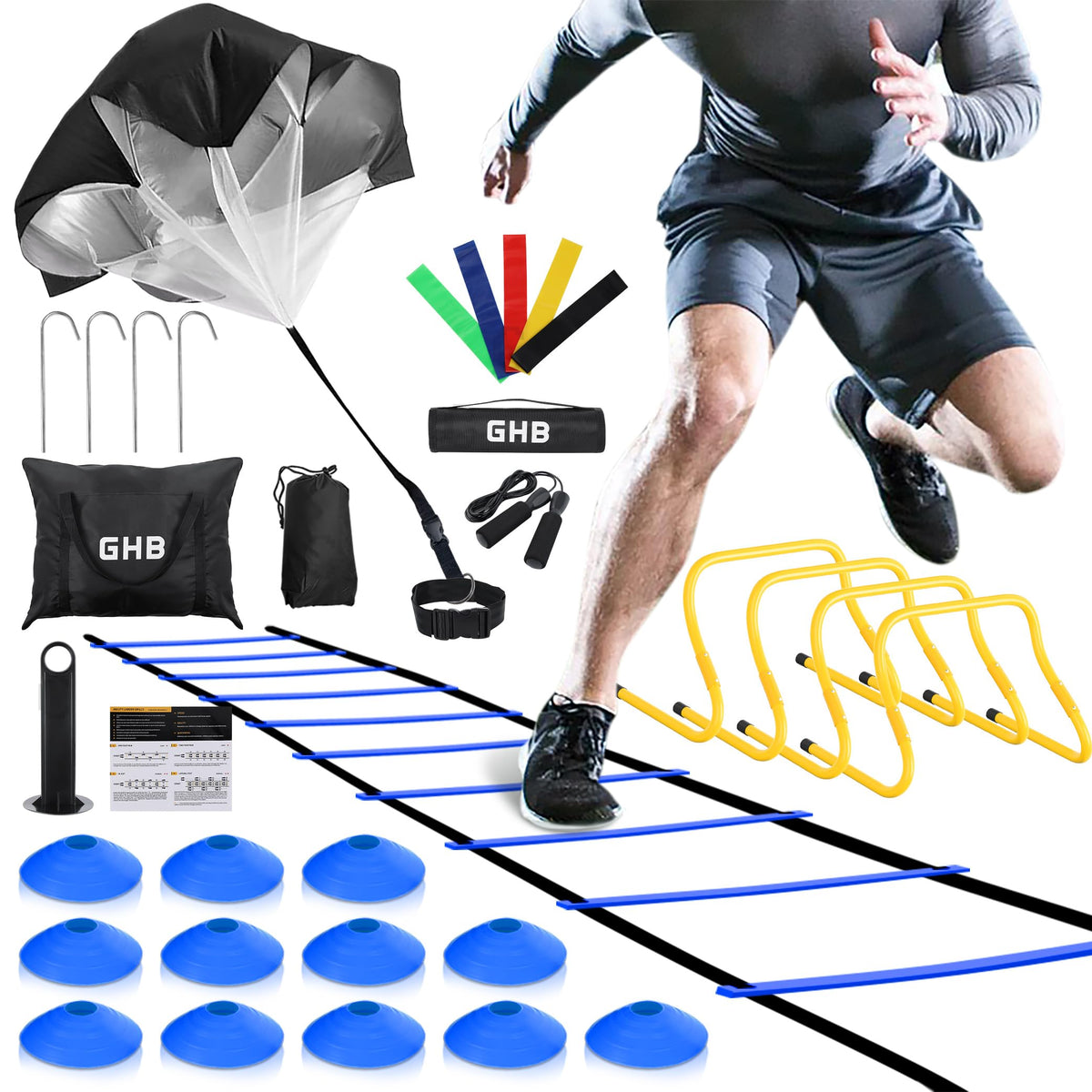 GHB Agility Ladder Football Training Equipment Set