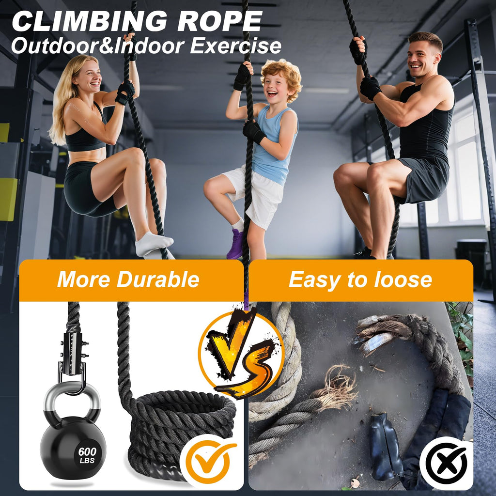1.5-Inch Heavy-Duty Climbing Rope for Strength Training