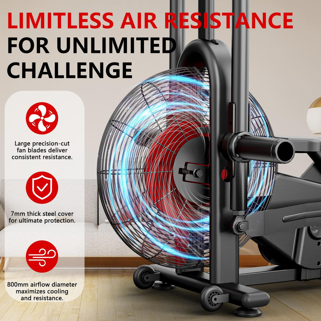 Wenoker Air Exercise Bike with Smart App & Dual-Action Handlebars