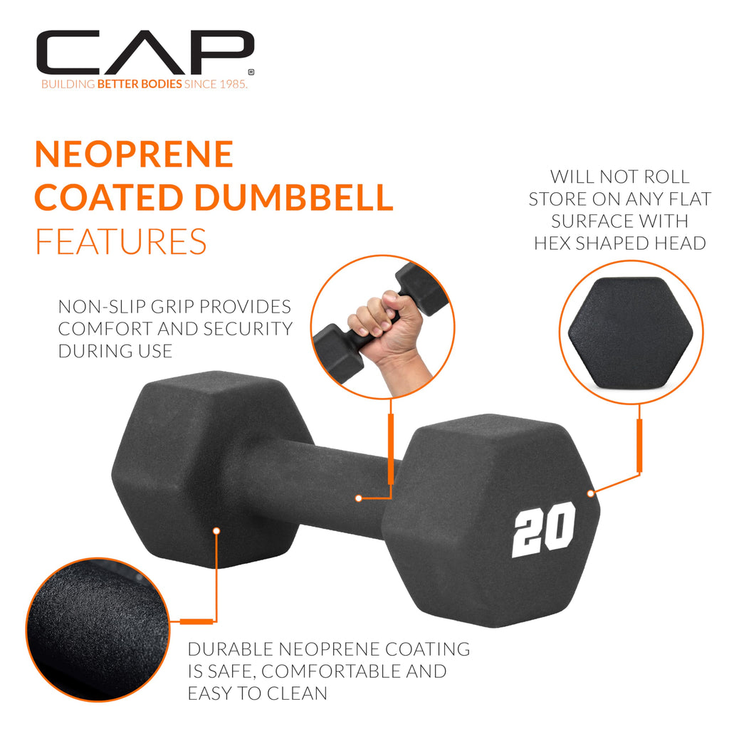 CAP Barbell Neoprene Dumbbell Set in Multiple Colors