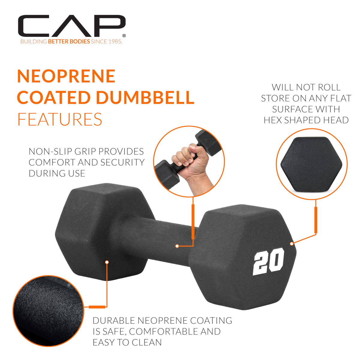 CAP Barbell Neoprene Dumbbell Set in Multiple Colors