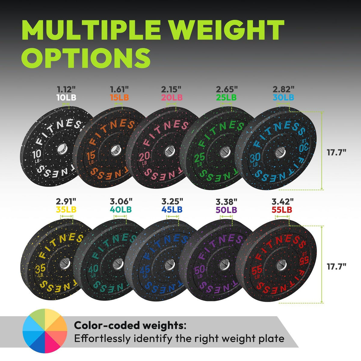 HANDBODE Olympic Barbell Set with Bumper Plates & Plate Rack