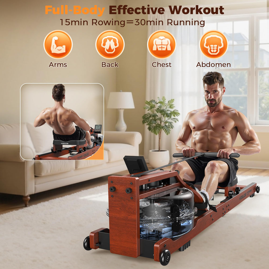YOSUDA Foldable Water Rowing Machine with 5.8-Gal Tank