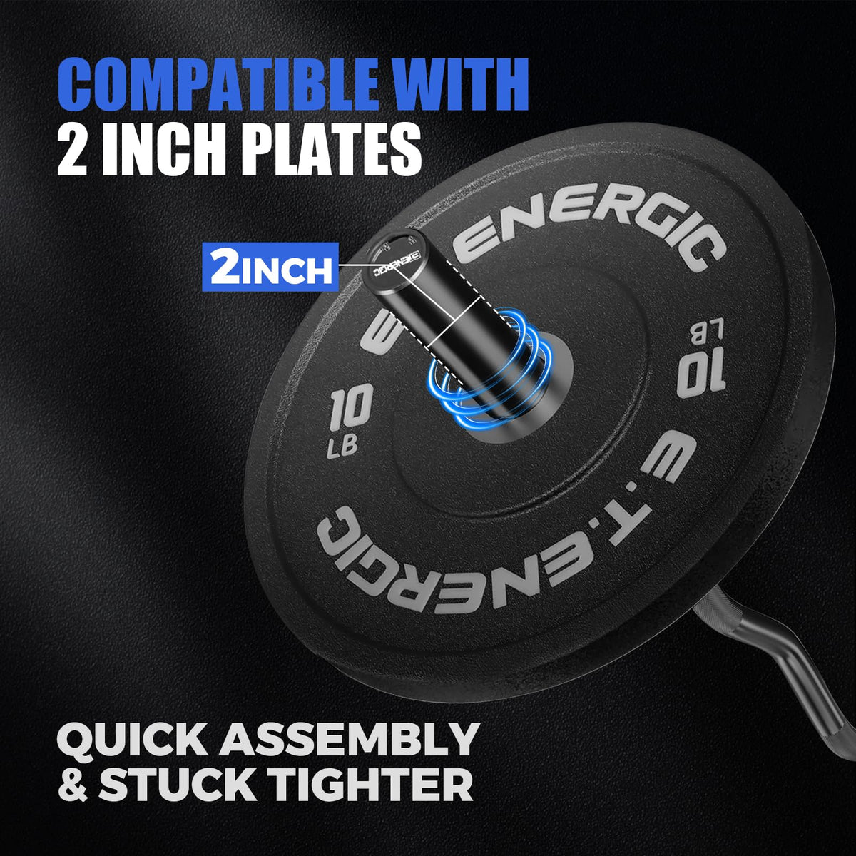E.T.ENERGIC 47-Inch Solid Steel Olympic Curl Bar 700 lb