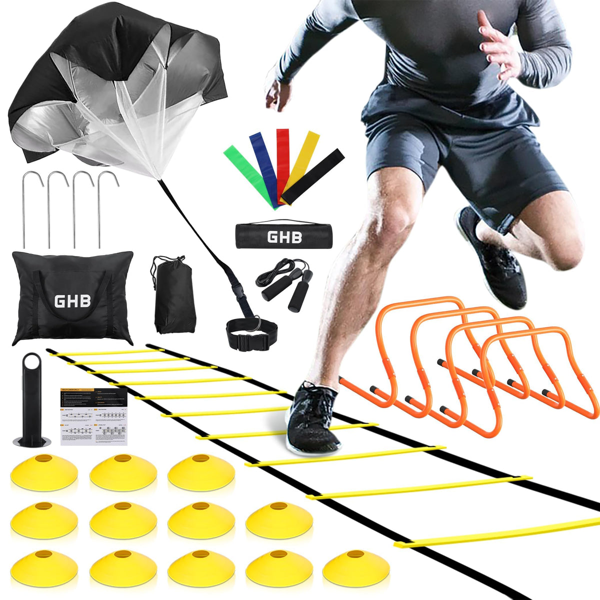 GHB Agility Ladder Football Training Equipment Set