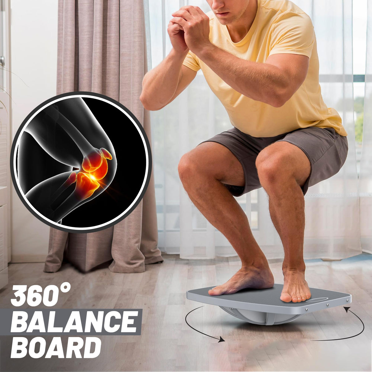Advanced Wooden Balance Board for Fitness & Physical Therapy