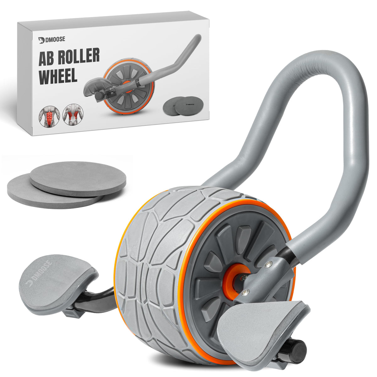 DMoose Ab Roller Wheel with Elbow Support & Knee Pads