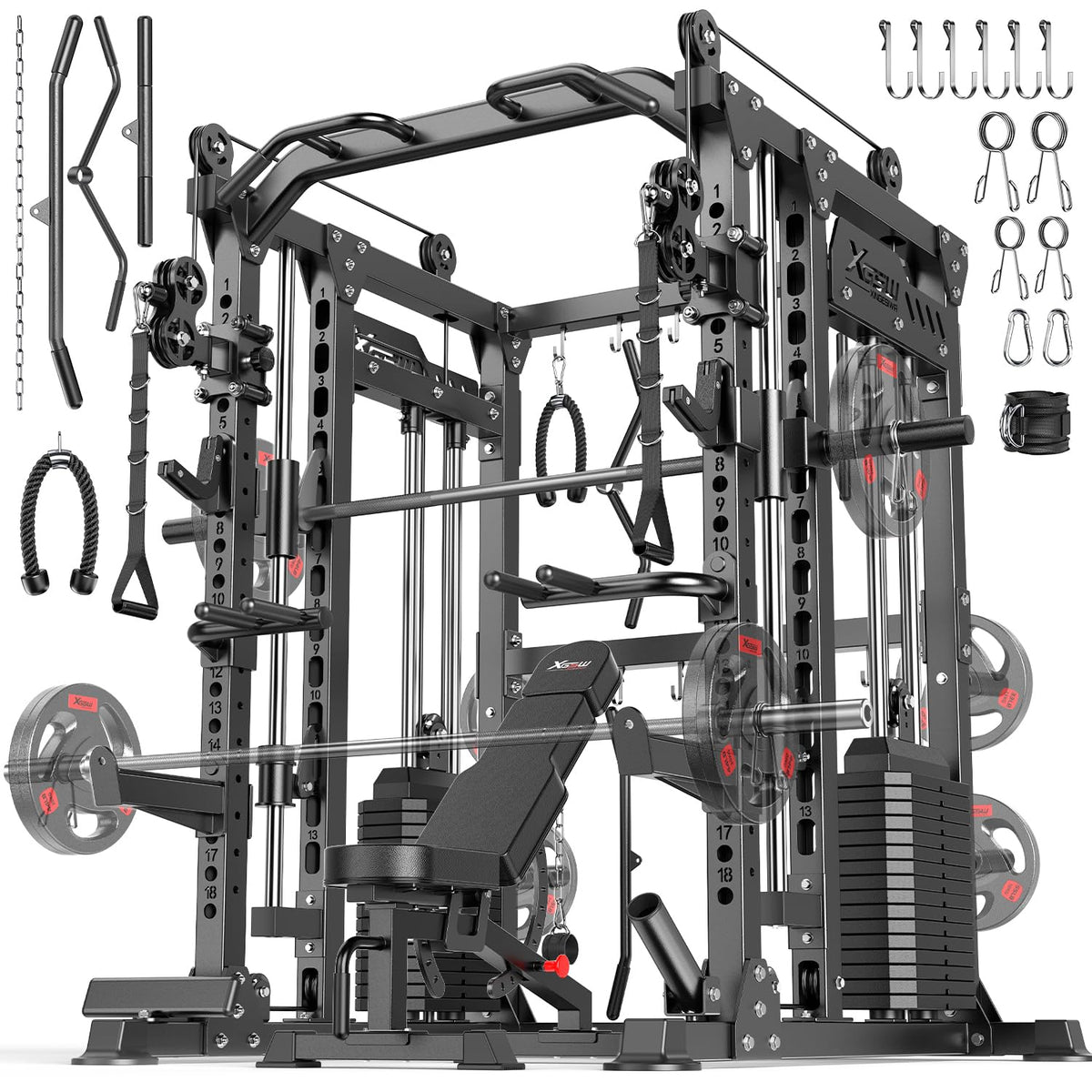 XGSW Smith Machine with Weight Stack & Cable Crossover System
