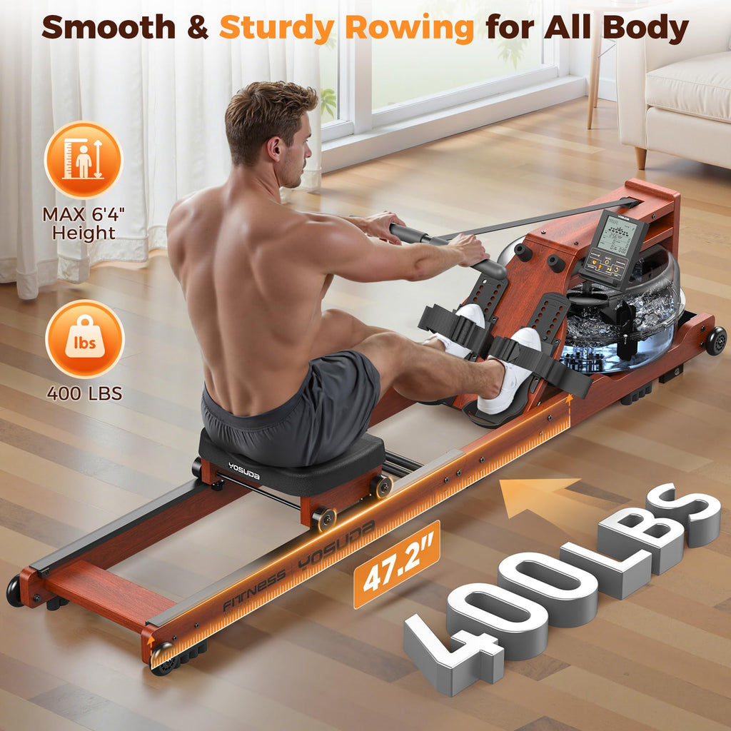 YOSUDA Foldable Water Rowing Machine with 5.8-Gal Tank