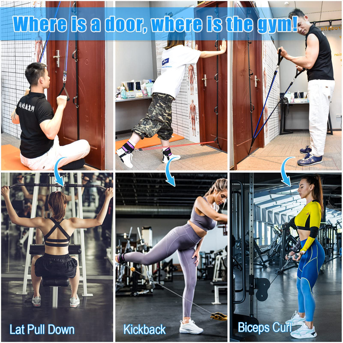 Brebebe Multi-Point Door Anchor Strap for Resistance Bands