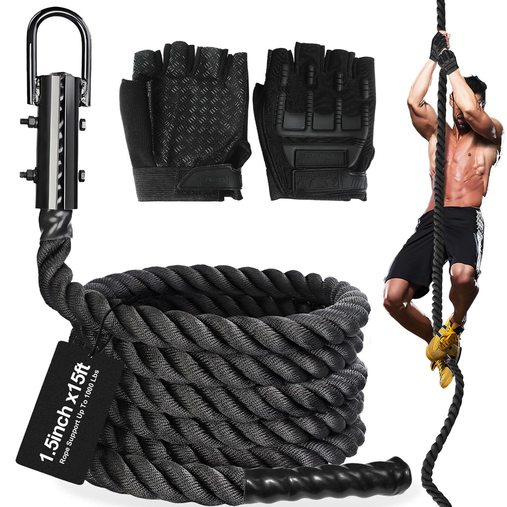 1.5-Inch Heavy-Duty Climbing Rope for Strength Training