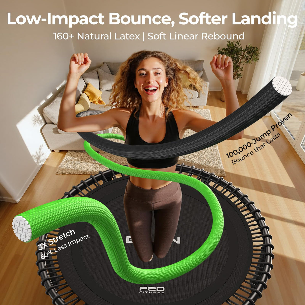 BCAN BT4 Soft Land Pro Rebounder Trampoline with Handle