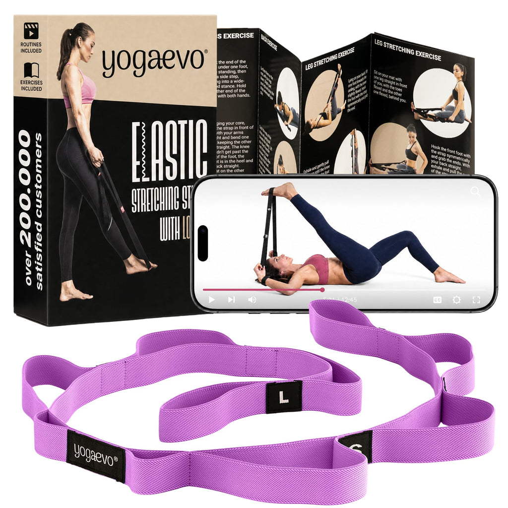 YogaEVO Elastic Stretching Strap with Loops for Therapy