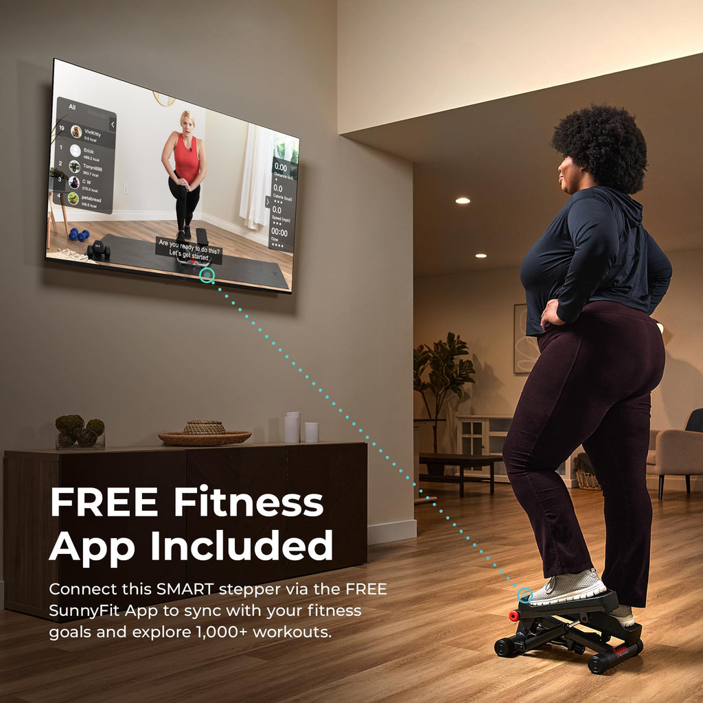 Sunny Health & Fitness Mini Stair Stepper with Resistance Bands