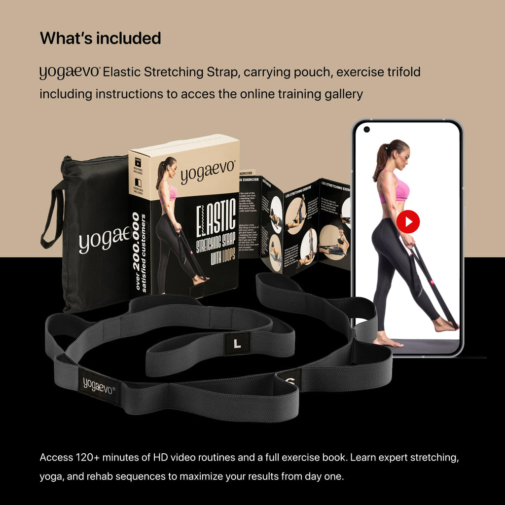 YogaEVO Elastic Stretching Strap with Loops for Therapy
