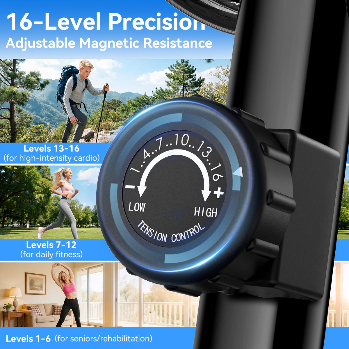 15.5-Inch Stride Elliptical Exercise Machine for Home