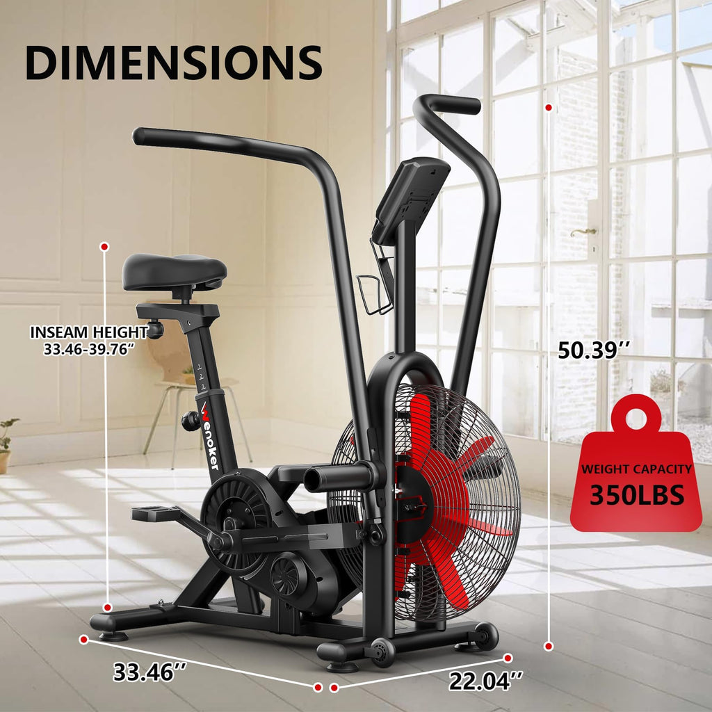 Wenoker Air Exercise Bike with Smart App & Dual-Action Handlebars