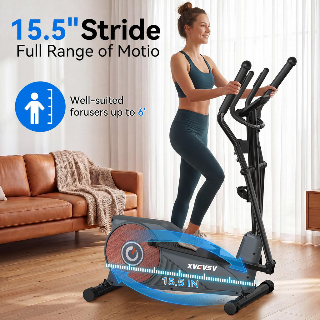 15.5-Inch Stride Elliptical Exercise Machine for Home