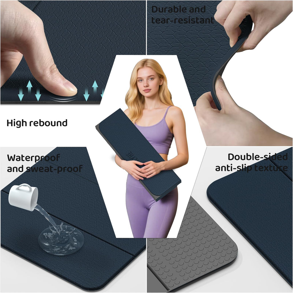 12mm Foldable Yoga & Pilates Exercise Mat – 71 x 24 in
