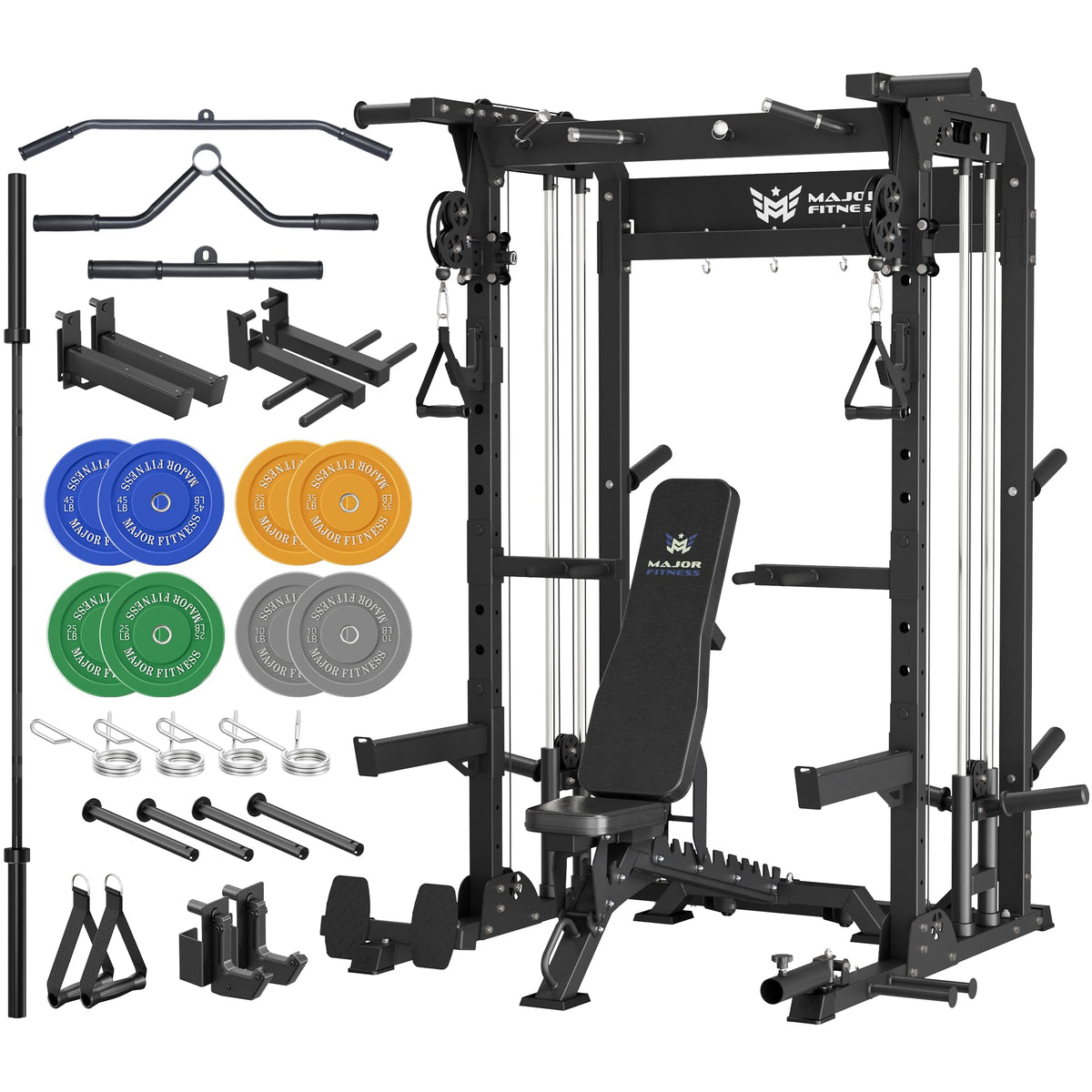 MAJOR FITNESS F22 Power Rack with Dual Pulley System