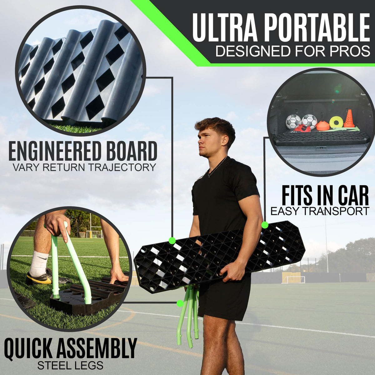 QUICKPLAY 4-in-1 Soccer Rebounder & Passing Trainer