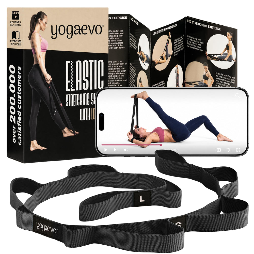 YogaEVO Elastic Stretching Strap with Loops for Therapy