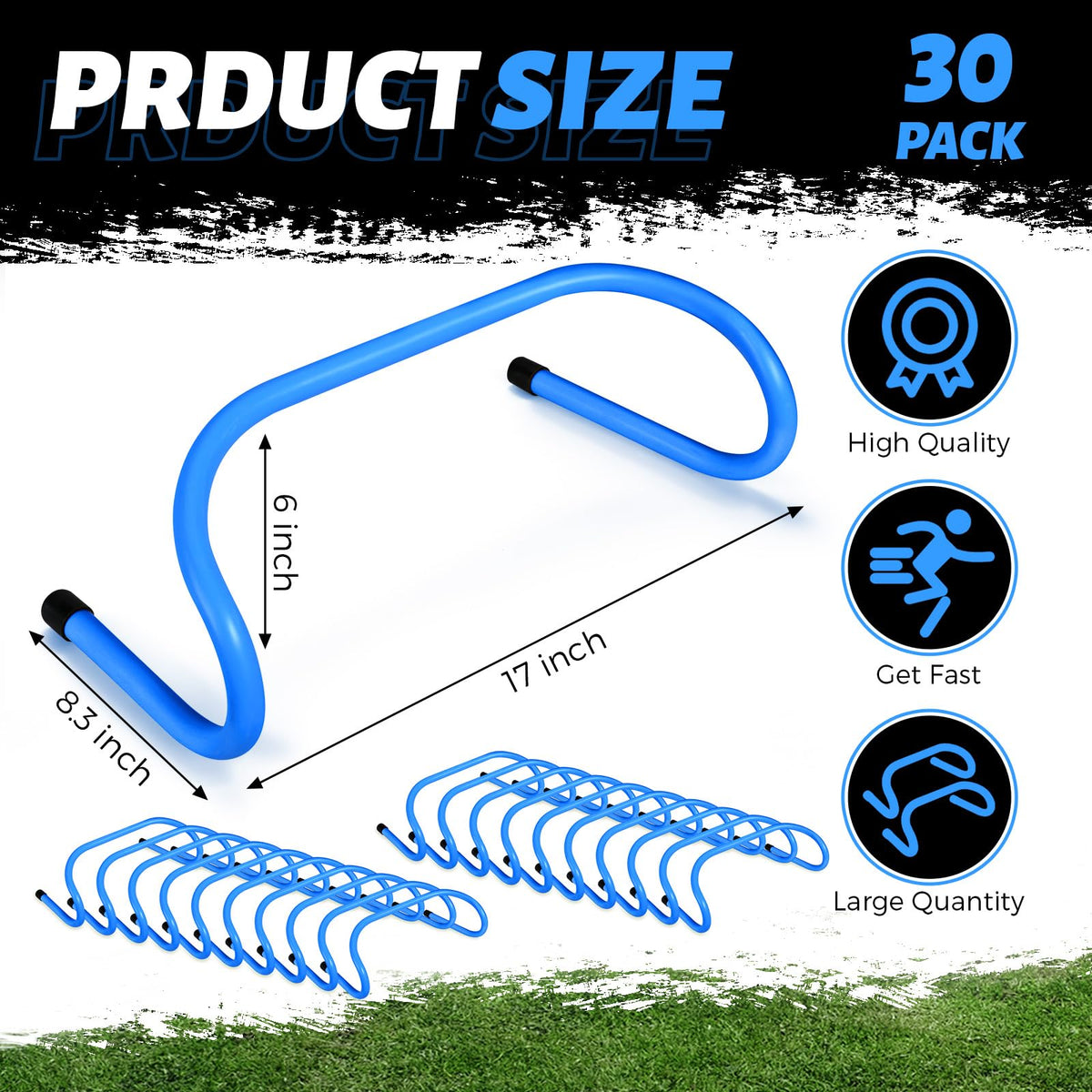 Wettarn 30-Piece 6-Inch Speed & Agility Training Hurdles