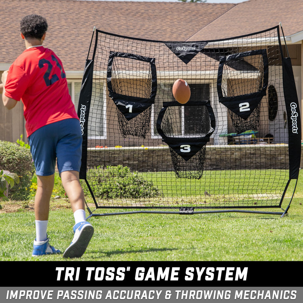 GoSports Football Throwing Practice Net – 6' x 6' or 8' x 8'