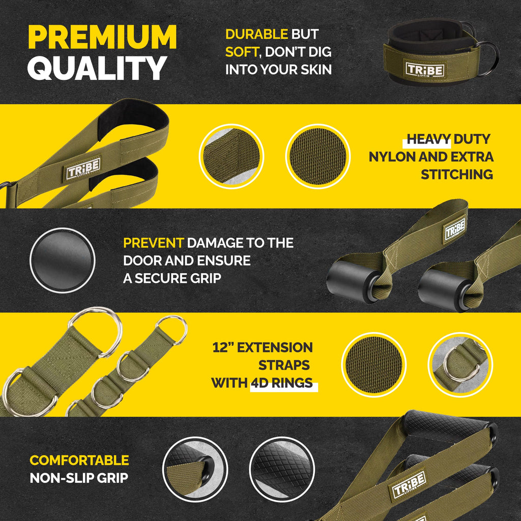 Tube Resistance Band Set with Handles, Bar & Door Anchor