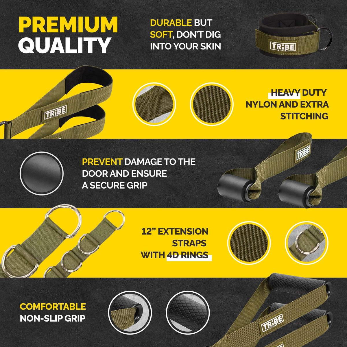 Tube Resistance Band Set with Handles, Bar & Door Anchor